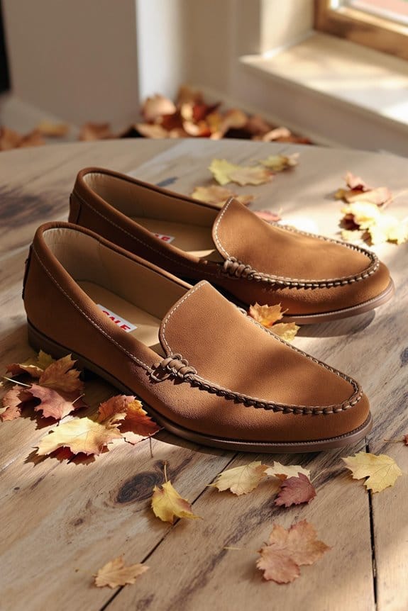 stylish suede slip ons